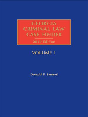 cover image of Georgia Criminal Law Case Finder